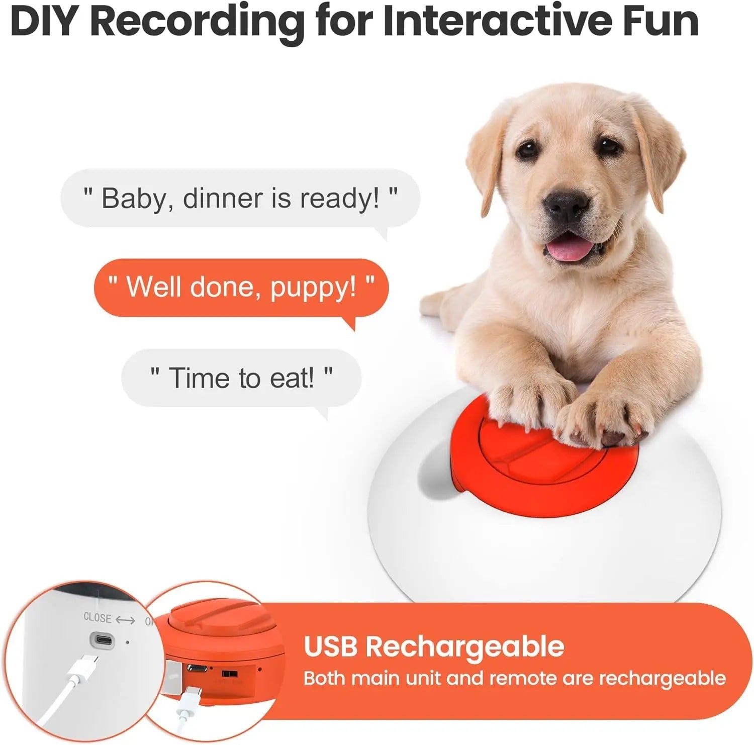 Smart Dog Puzzle Feeder Toy with Remote Control and Voice Recording