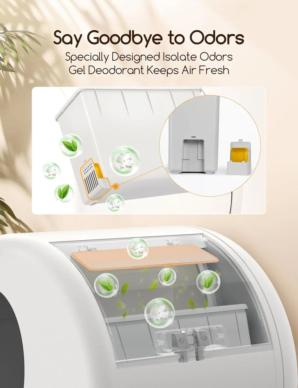 Self-Cleaning Cat Litter Box with App Control and Odor Management