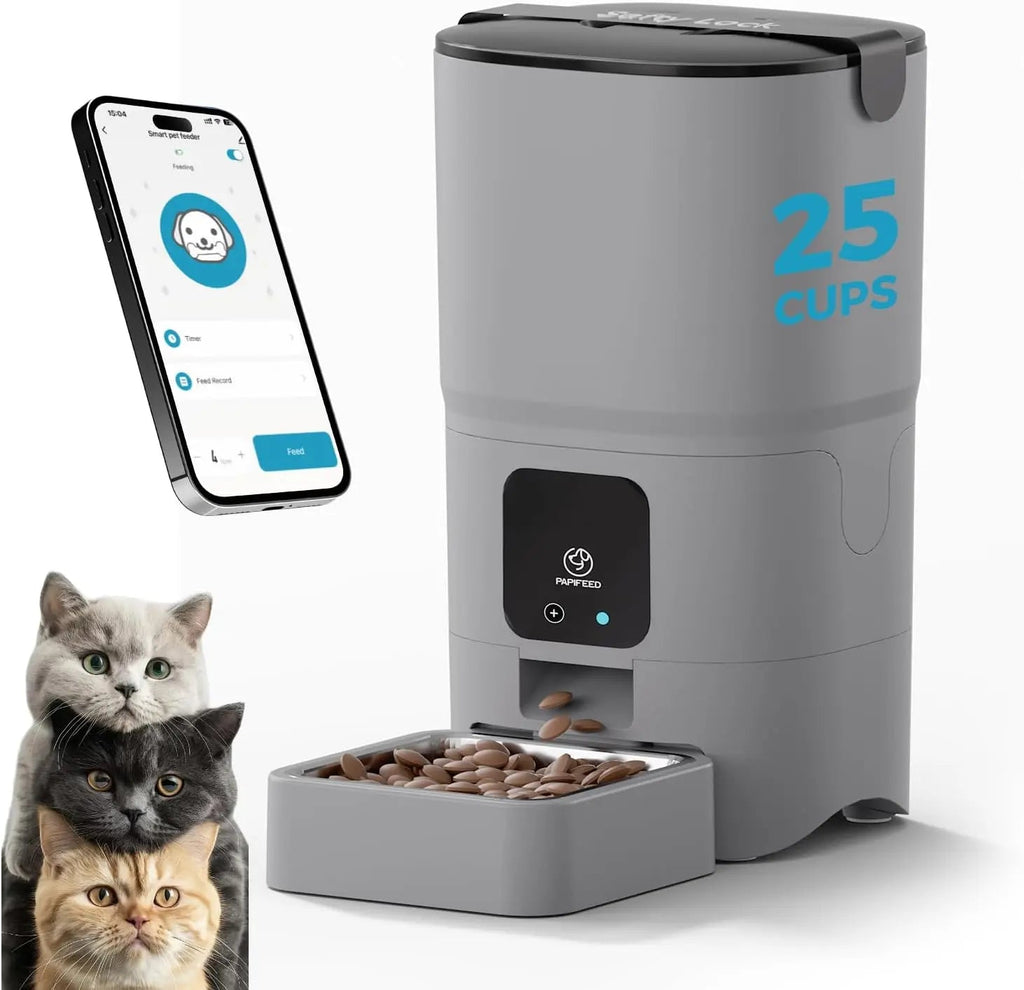 Smart WiFi Cat Feeder 6L – App-Controlled Auto Pet Feeder w/ Alexa & Dual Power