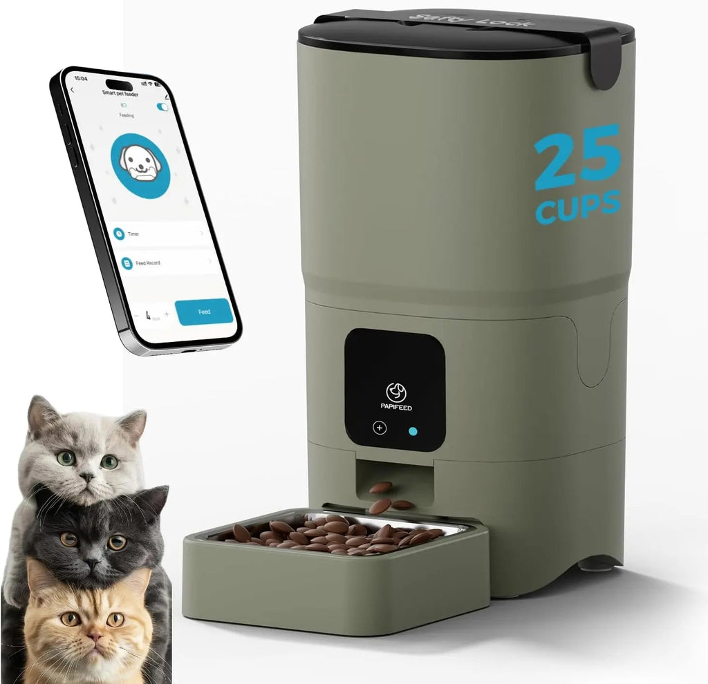 Smart WiFi Cat Feeder 6L – App-Controlled Auto Pet Feeder w/ Alexa & Dual Power