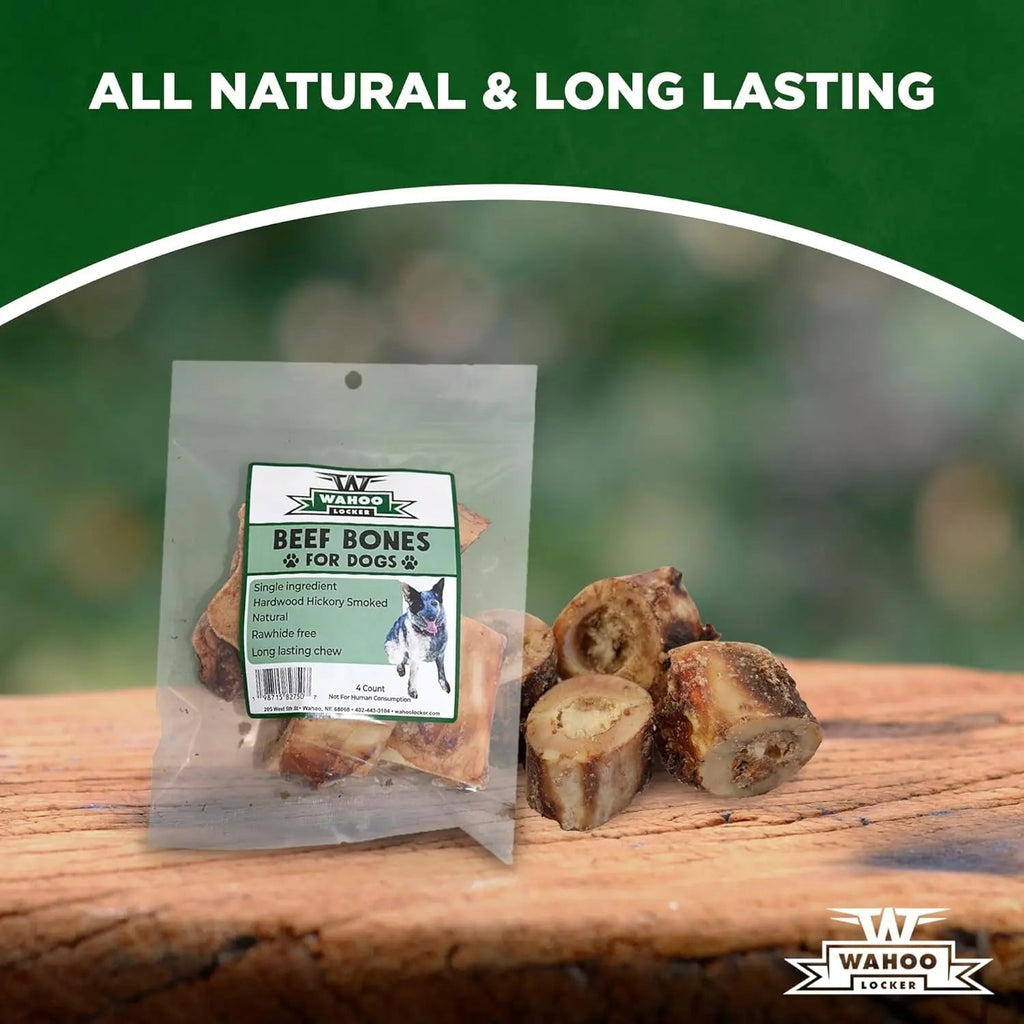 Hickory Smoked Beef Bones for Dogs, 1.5" (4 Pack)