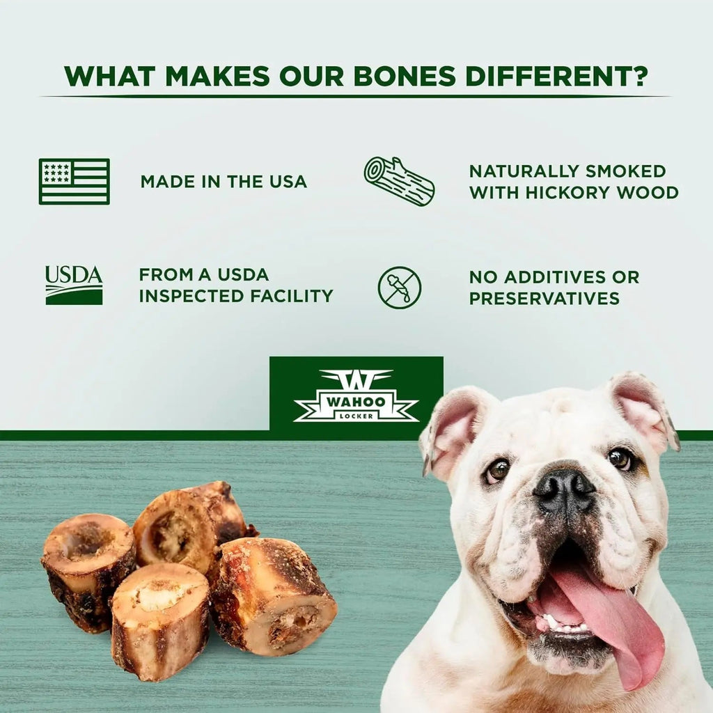 Hickory Smoked Beef Bones for Dogs, 1.5" (4 Pack)