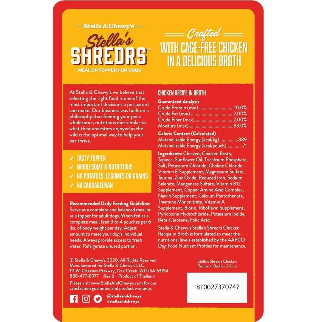Shredded Chicken Dog Food in Broth for Adult Dogs
