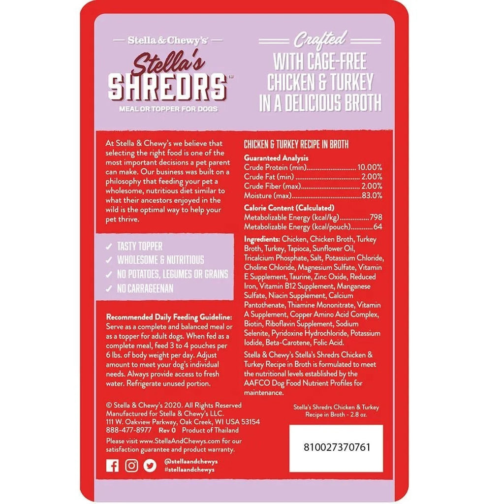 Cage-Free Chicken & Turkey Shredded Dog Food in Broth