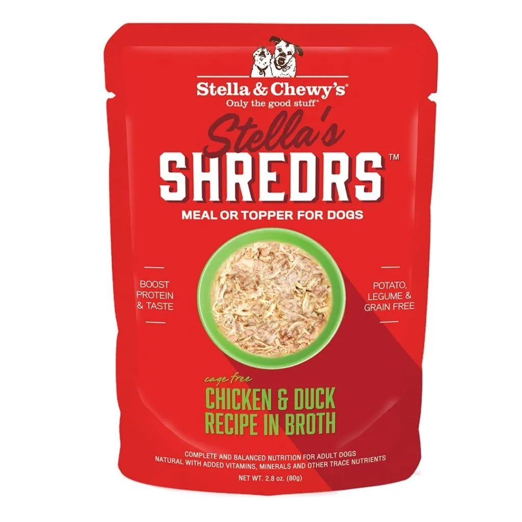 Shredded Chicken & Duck Dog Food in Broth, Grain-Free