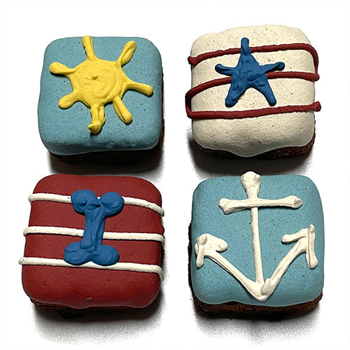 Nautical Brownie Bites Dog Treats with Peanut Butter & Apple, 12-Pack