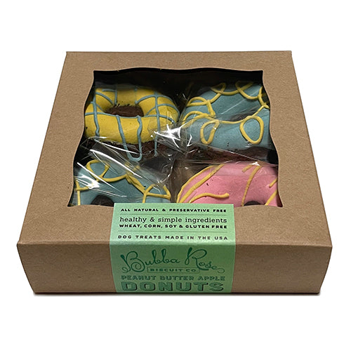 Summer Donut Dog Treats Box – Peanut Butter Apple, 4 Pack