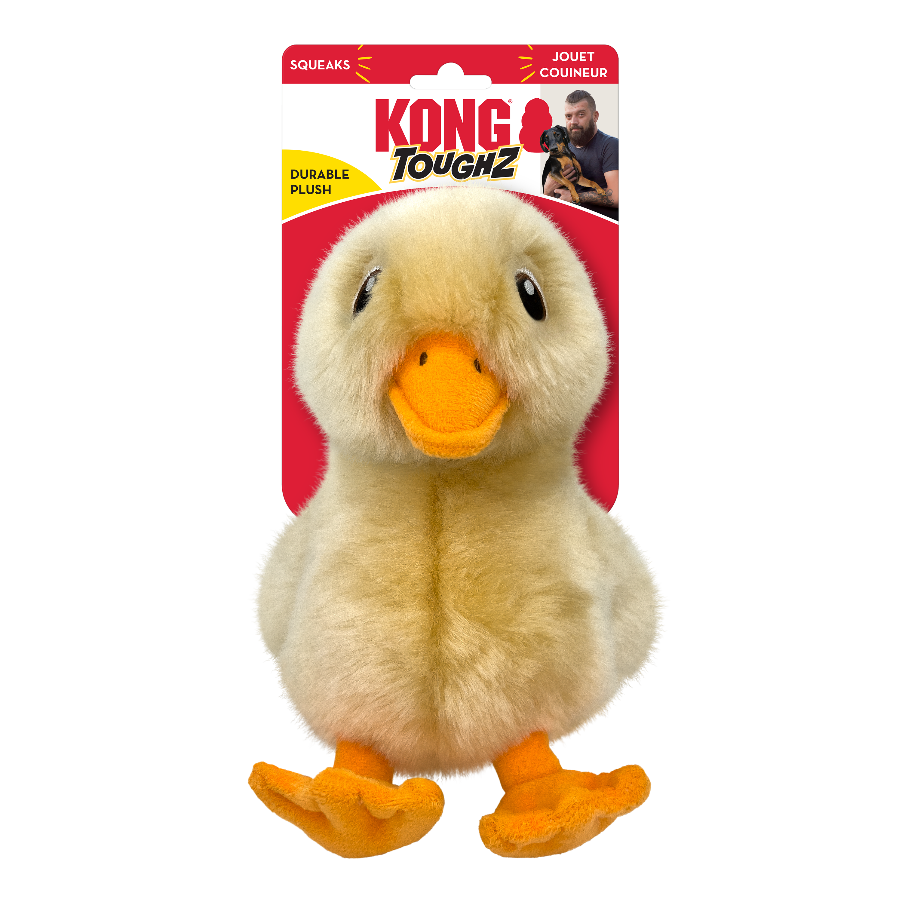 KONG Toughz Medium Durable Plush Dog Toy with Double Squeaker