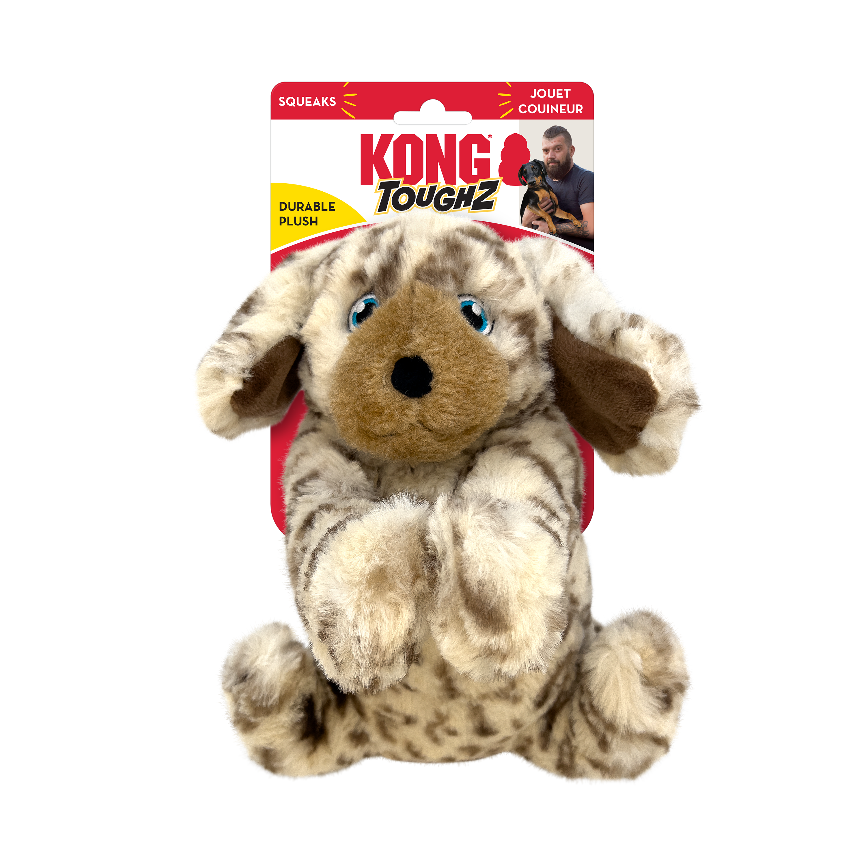 KONG Toughz Medium Durable Plush Dog Toy with Double Squeaker