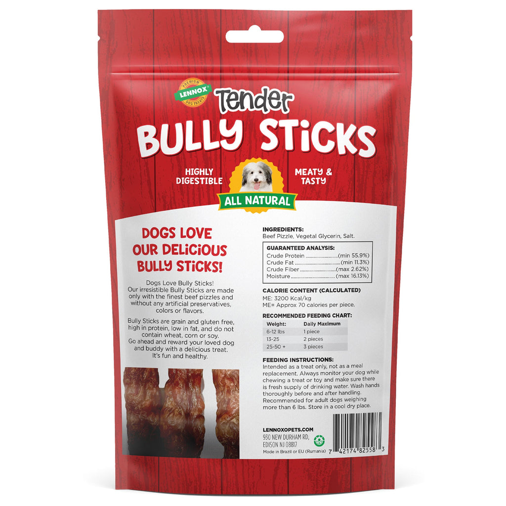 Tender 4.5" Bully Sticks for Dogs – Single Ingredient, Natural Chew