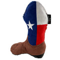 Texas Flag Cowboy Boot Dog Toy – Soft Fleece, Squeaks & Floats