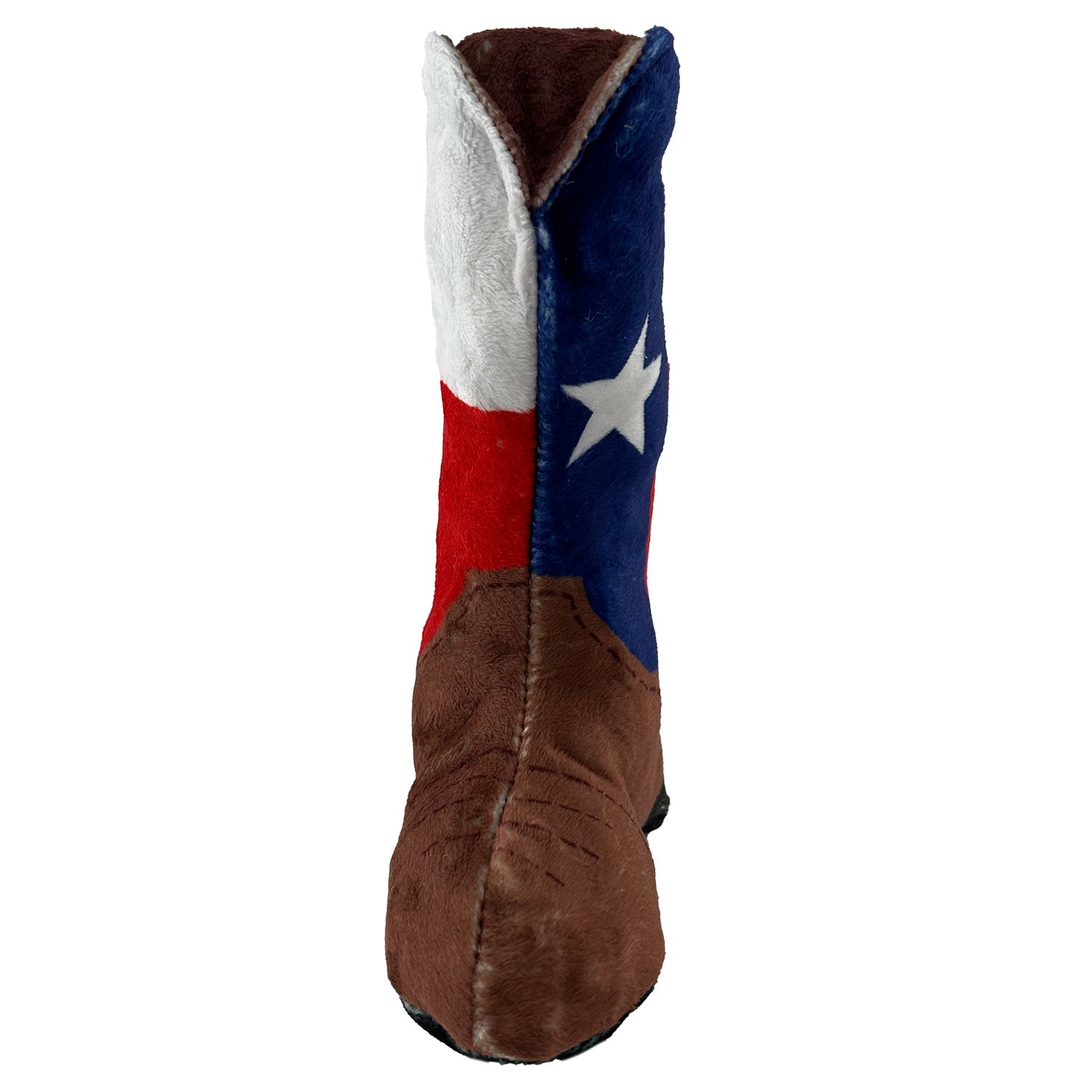 Texas Flag Cowboy Boot Dog Toy – Soft Fleece, Squeaks & Floats