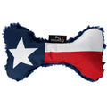 Texas Flag Bone Dog Toy – Durable Nylon & Fleece, Squeaker, Floats