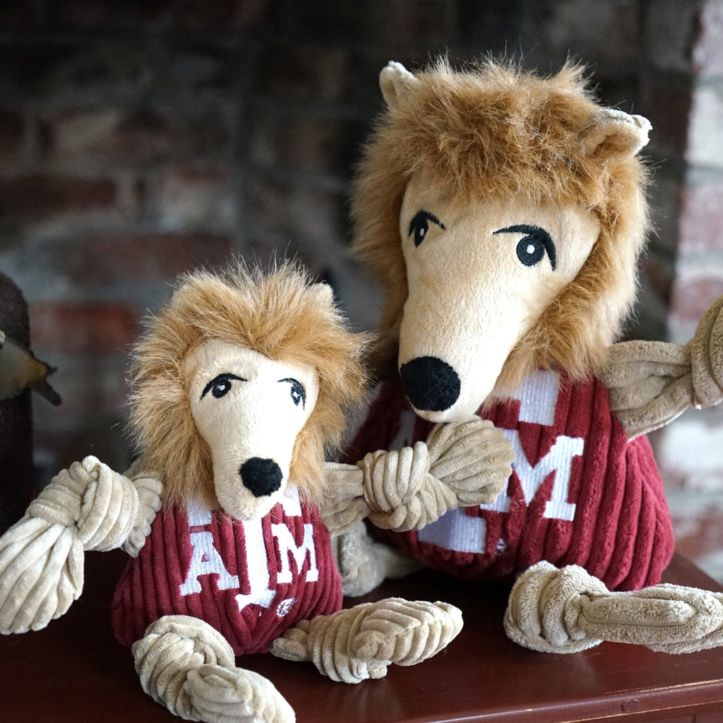 Texas A&M Reveille Knottie Plush Dog Toy with Squeakers
