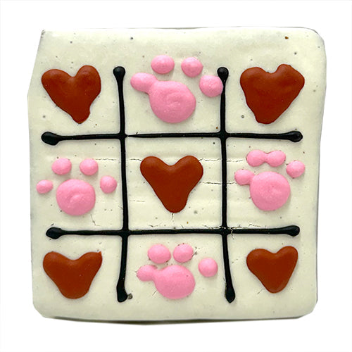 Tic Tac Toe Love Cookies for Dogs, Peanut Butter, 12-Pack