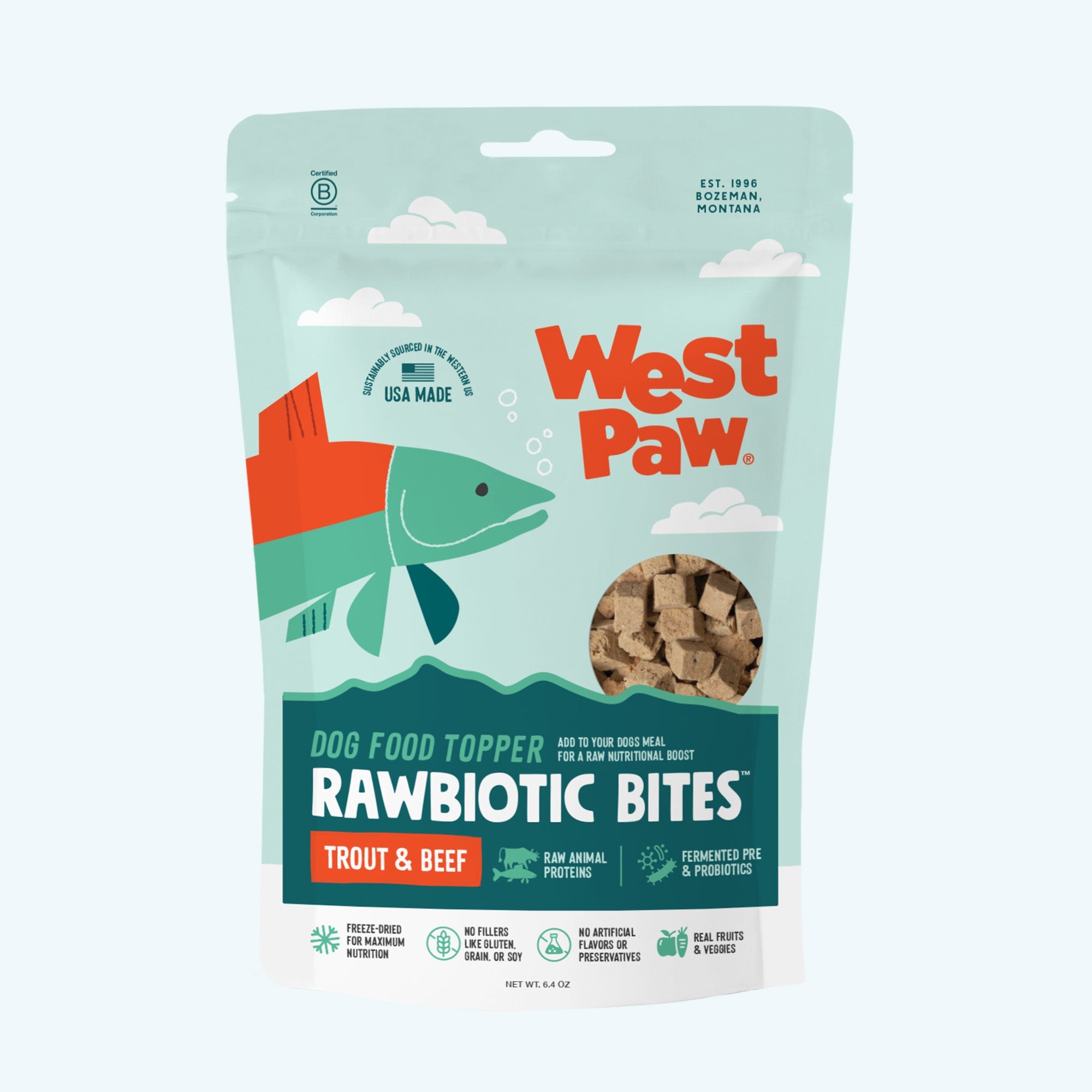 Rawbiotic Bites Dog Meal Topper with Probiotics and Real Ingredients