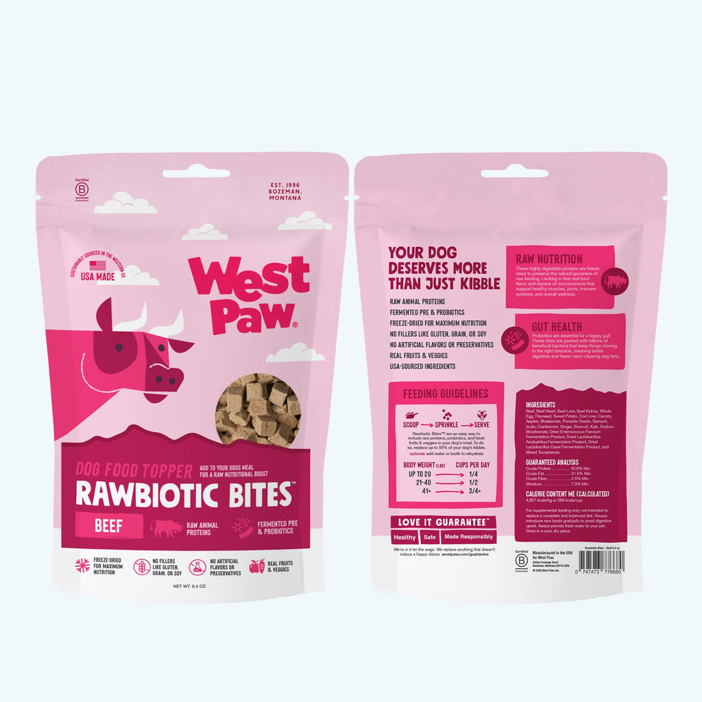 Rawbiotic Bites Dog Meal Topper with Probiotics and Real Ingredients
