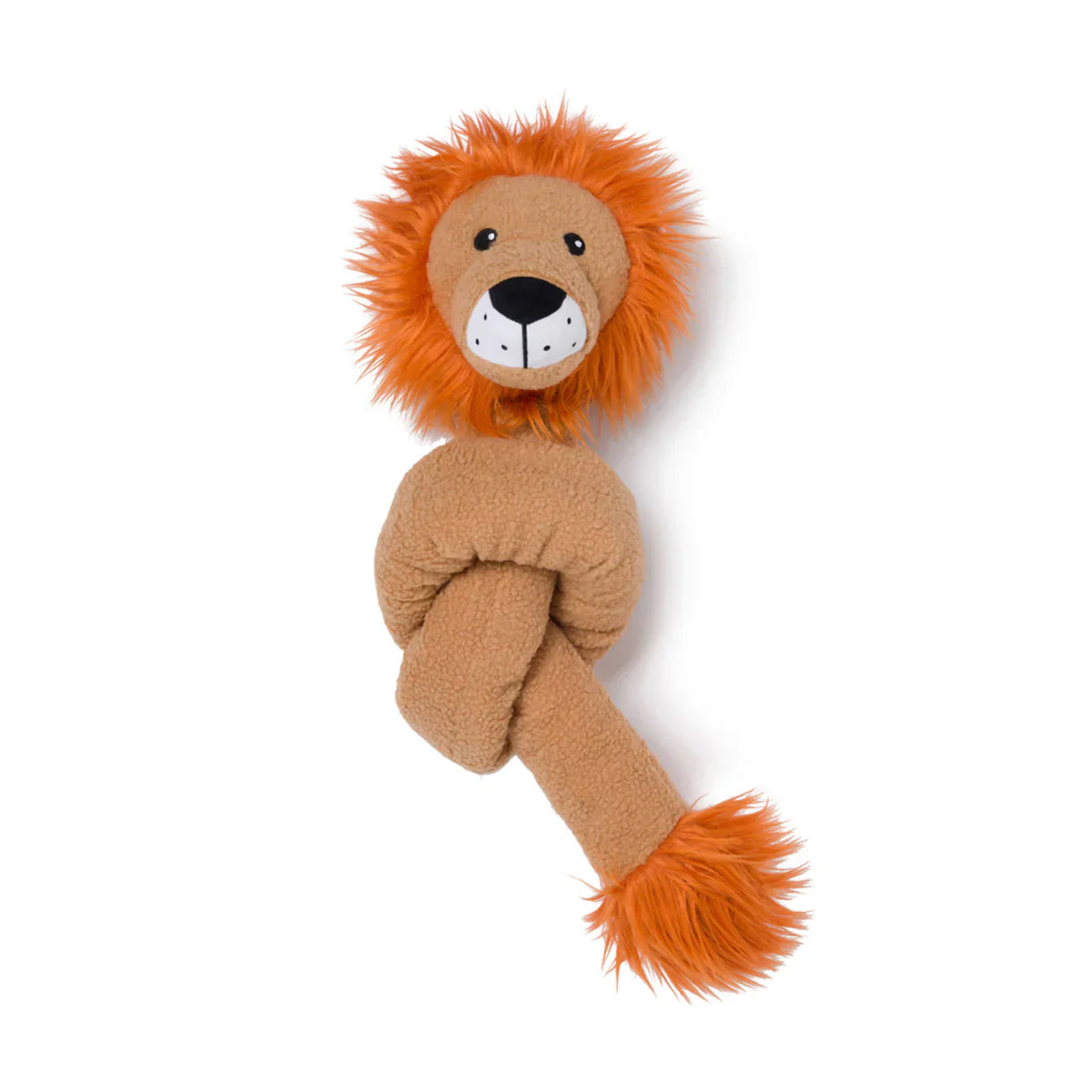 Extra-Long Lion Dog Toy with Squeakers and Crinkle Paper