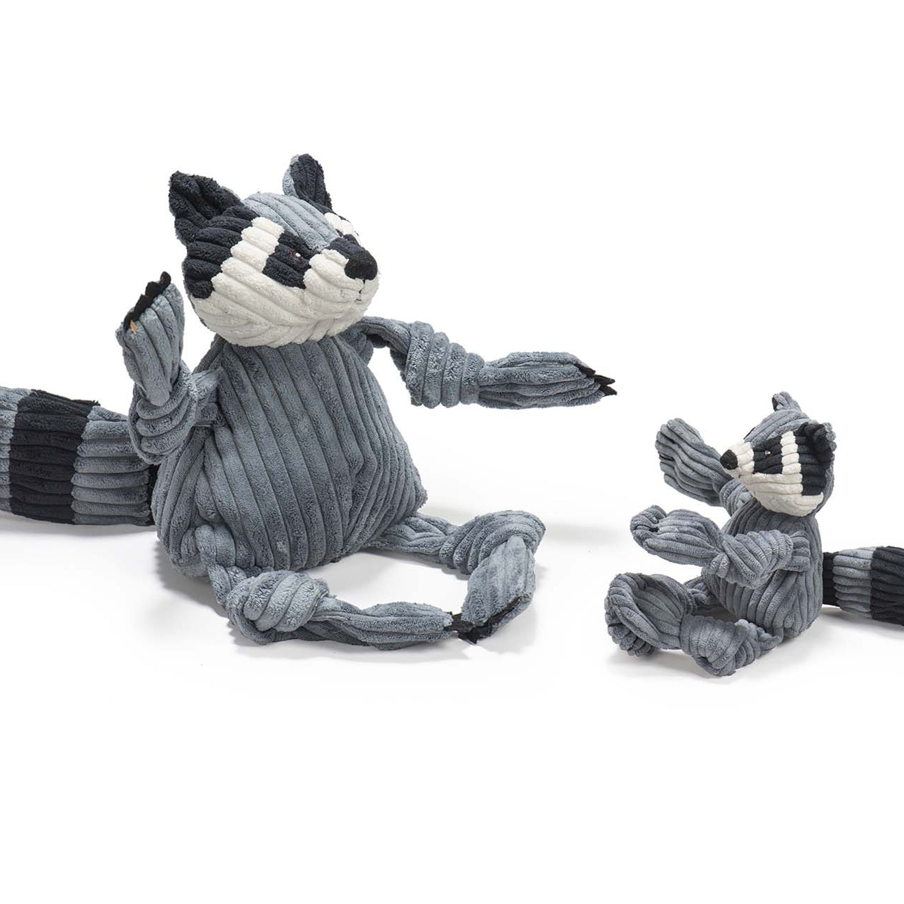 Knotted Plush Dog Toy with Multiple Squeakers, Small or Large