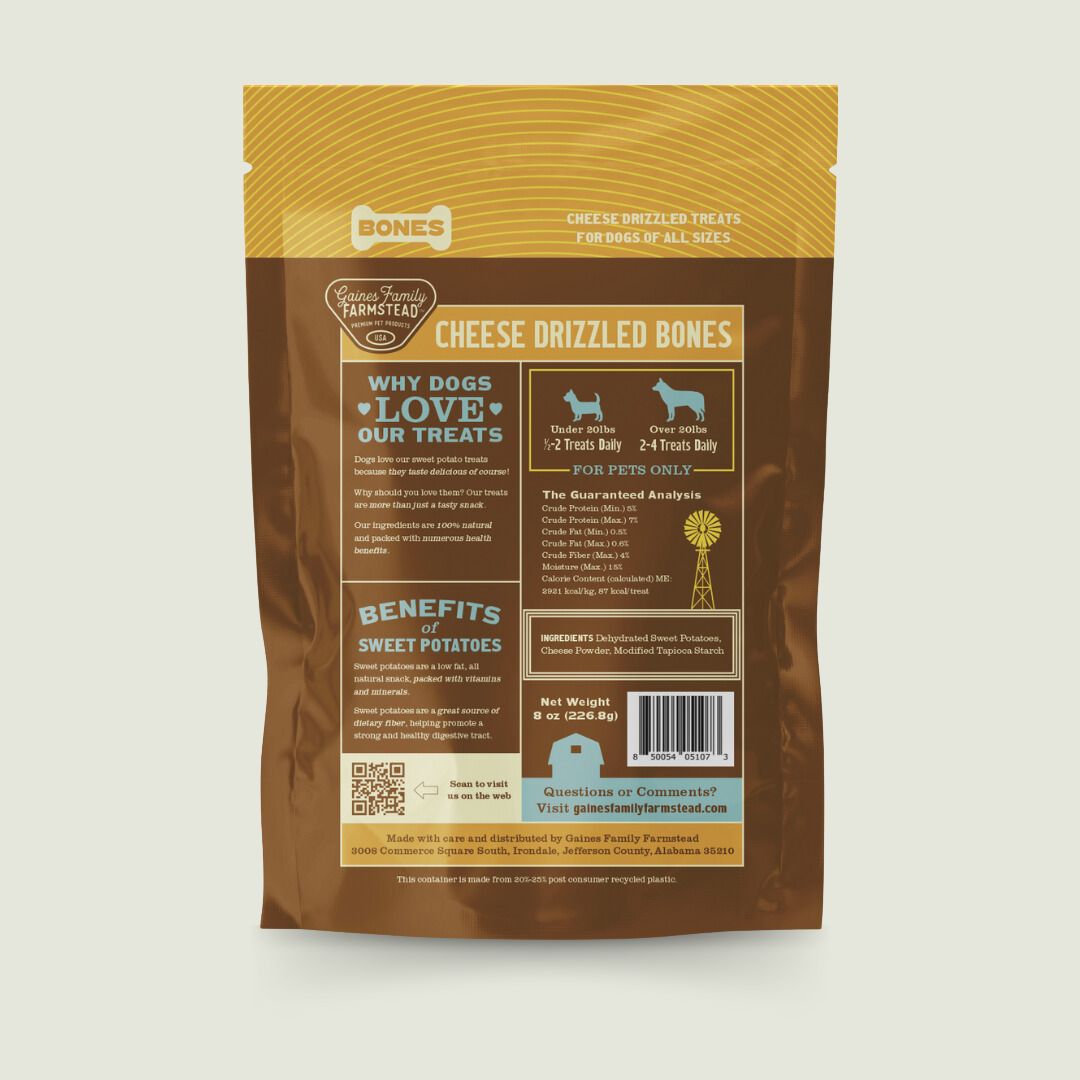 Cheesy Sweet Potato Bones Dog Treats