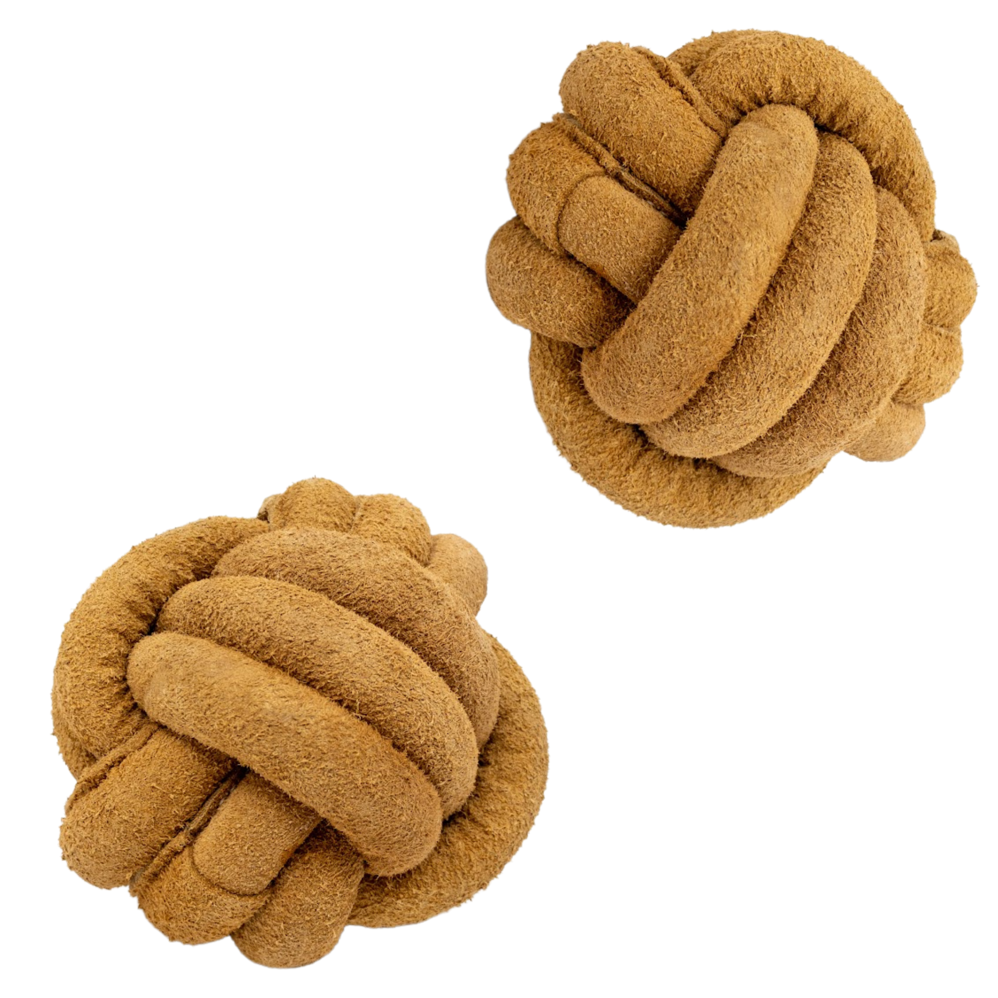 Huggle-Hide Natural Leather Ball Dog Toy