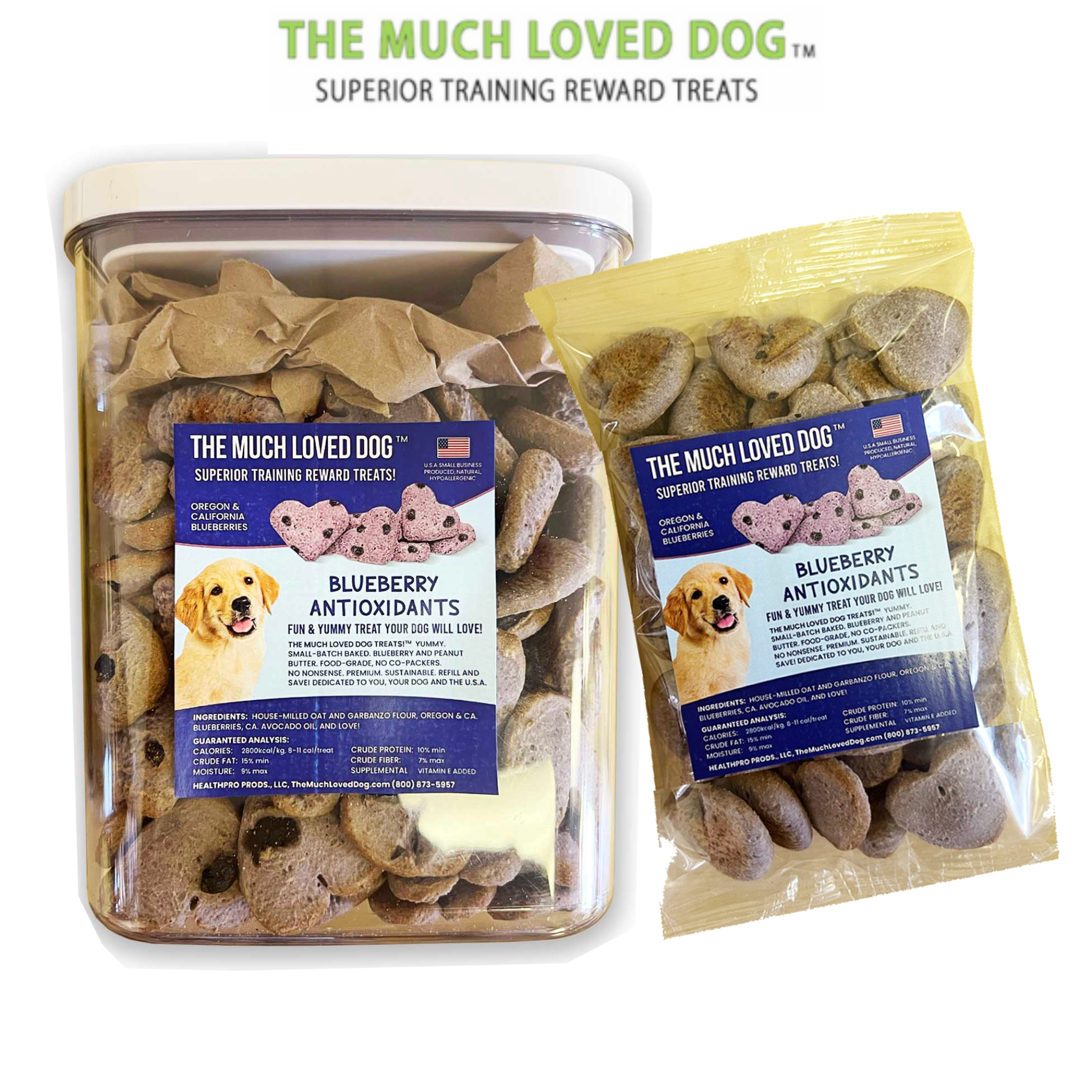 Blueberry Burst Dog Treats with Oat & Garbanzo Bean Flour