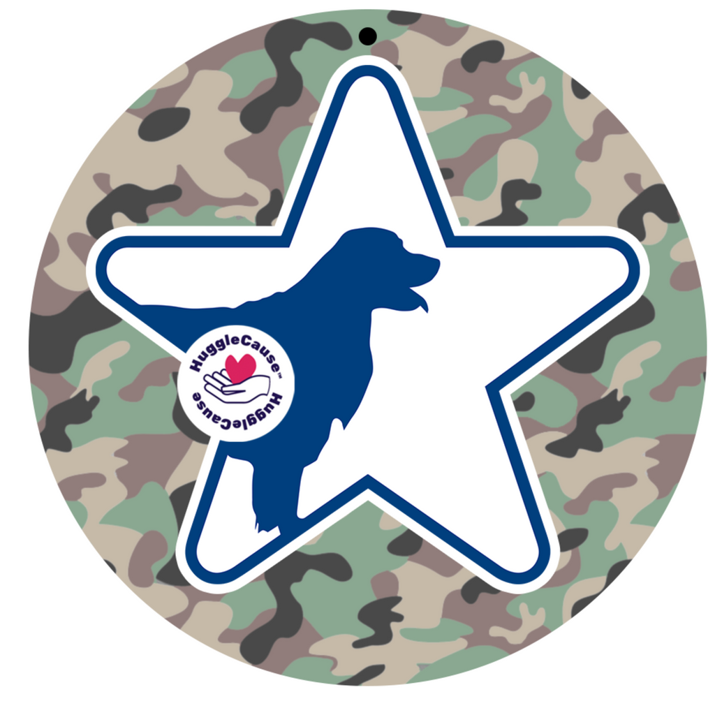 HuggleFleece Camouflage Ball Plush Dog Toy, Large 8"