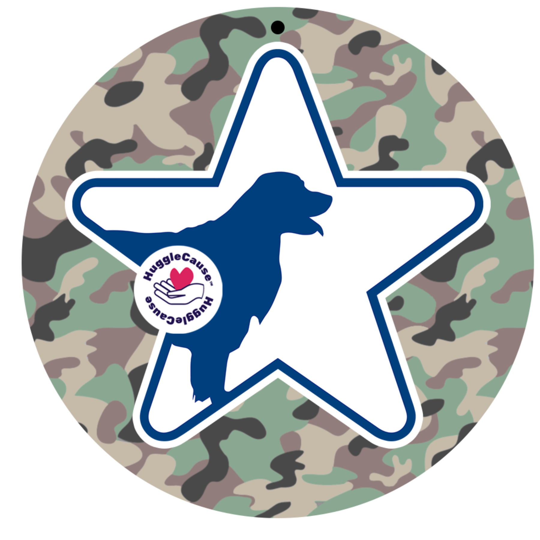 HuggleFleece Camouflage Ball Plush Dog Toy, Large 8"