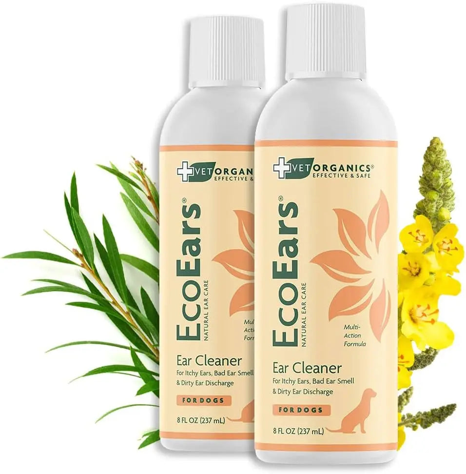 EcoEars Dog Ear Cleaner, Plant-Based Formula, 2-Pack (8 oz Each)