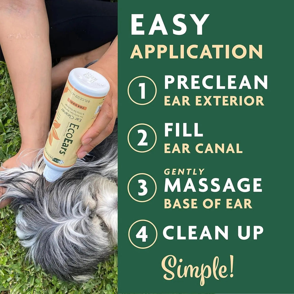 EcoEars Dog Ear Cleaner, Plant-Based Formula, 2-Pack (8 oz Each)