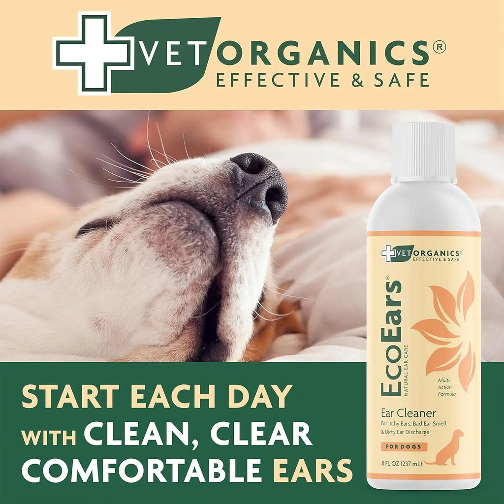 EcoEars Dog Ear Cleaner, Plant-Based Formula, 2-Pack (8 oz Each)