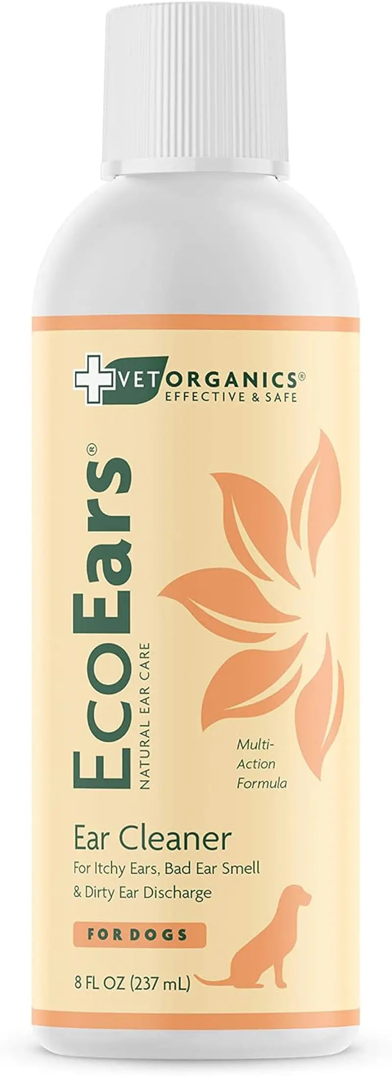 EcoEars Dog Ear Cleaner, Plant-Based Formula, 2-Pack (8 oz Each)