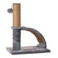 17" Deluxe Jute Cat Scratching Post with Grooming Brush
