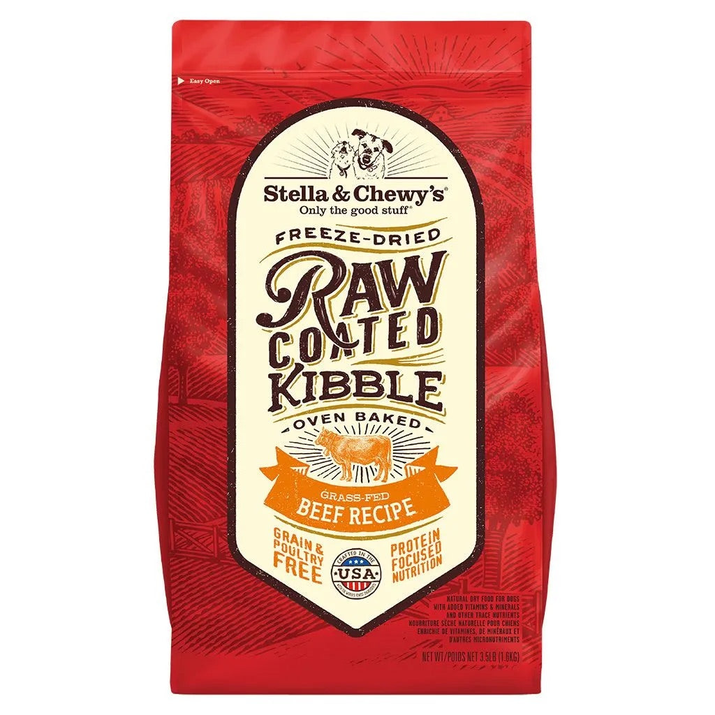 Protein-Rich Baked Kibble with Freeze-Dried Raw Coating for Dogs