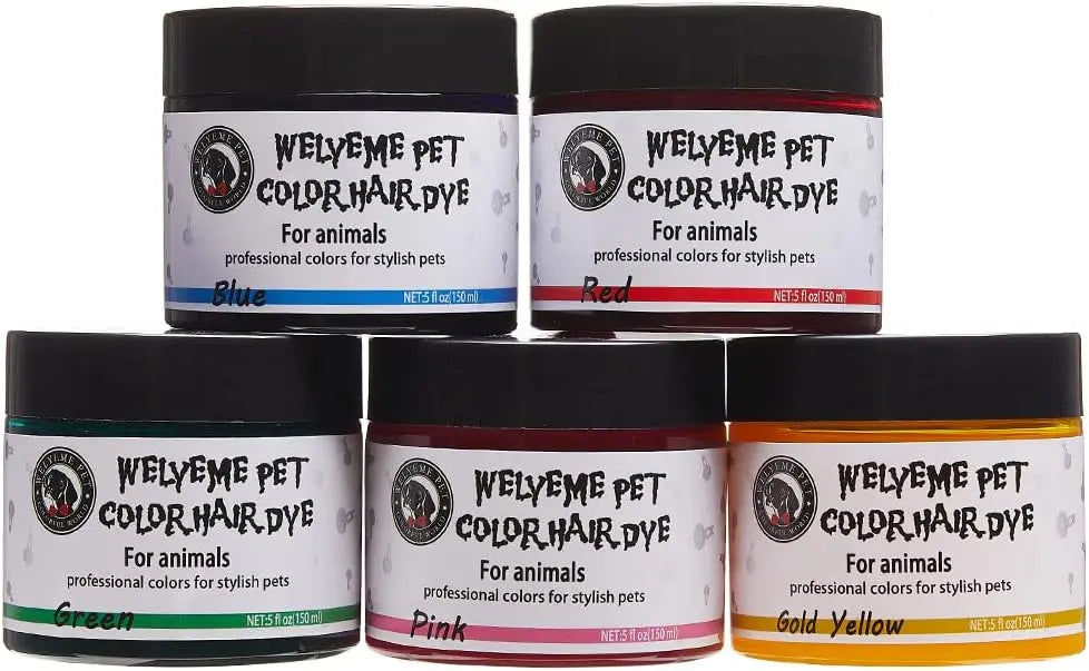 Permanent Dog Hair Dye Kit for Light Coats, Complete Application Set