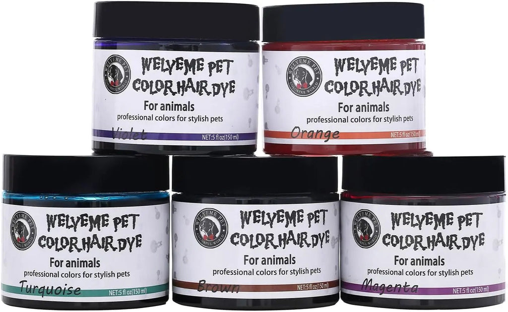 Permanent Dog Hair Dye Kit for Light Coats, Complete Application Set