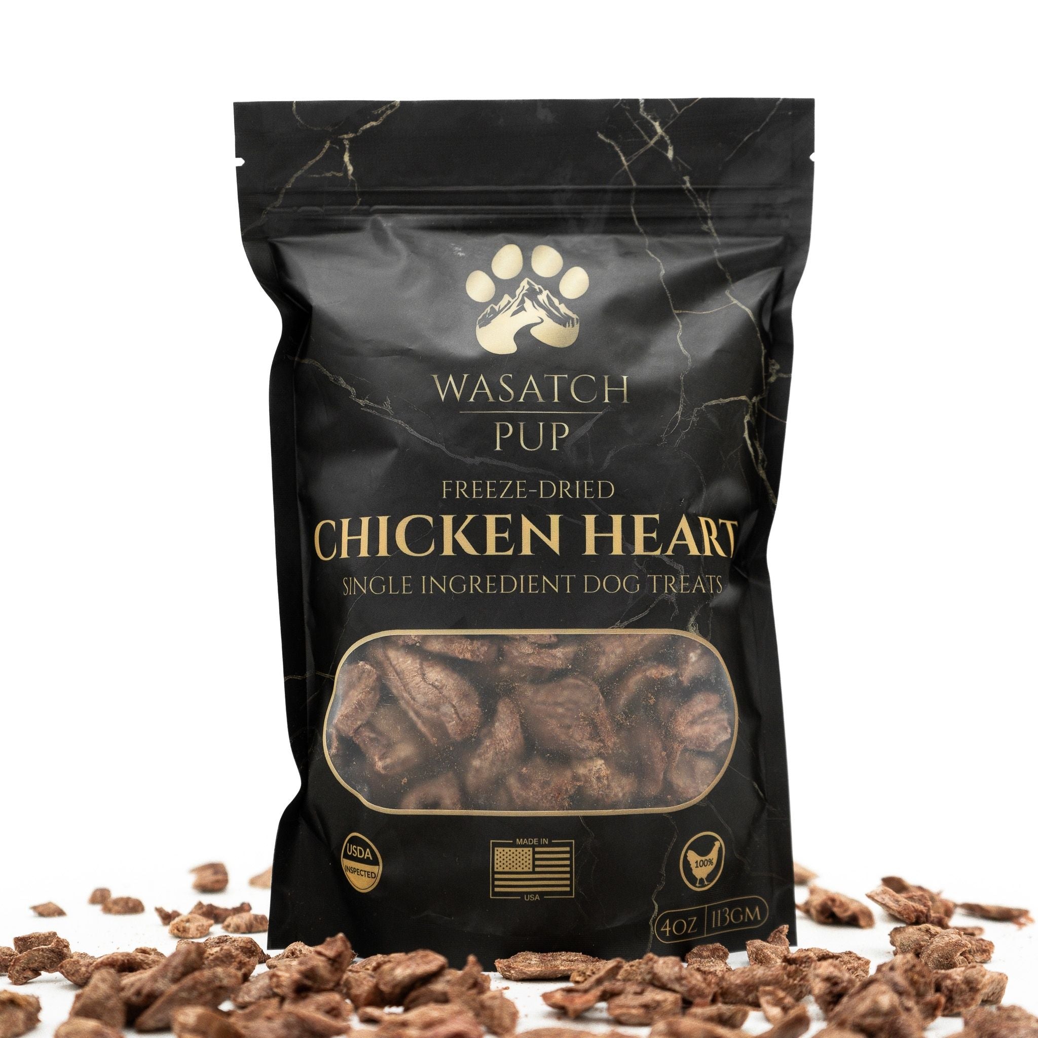 Freeze-Dried Chicken Hearts Dog Treats, Thinly Sliced
