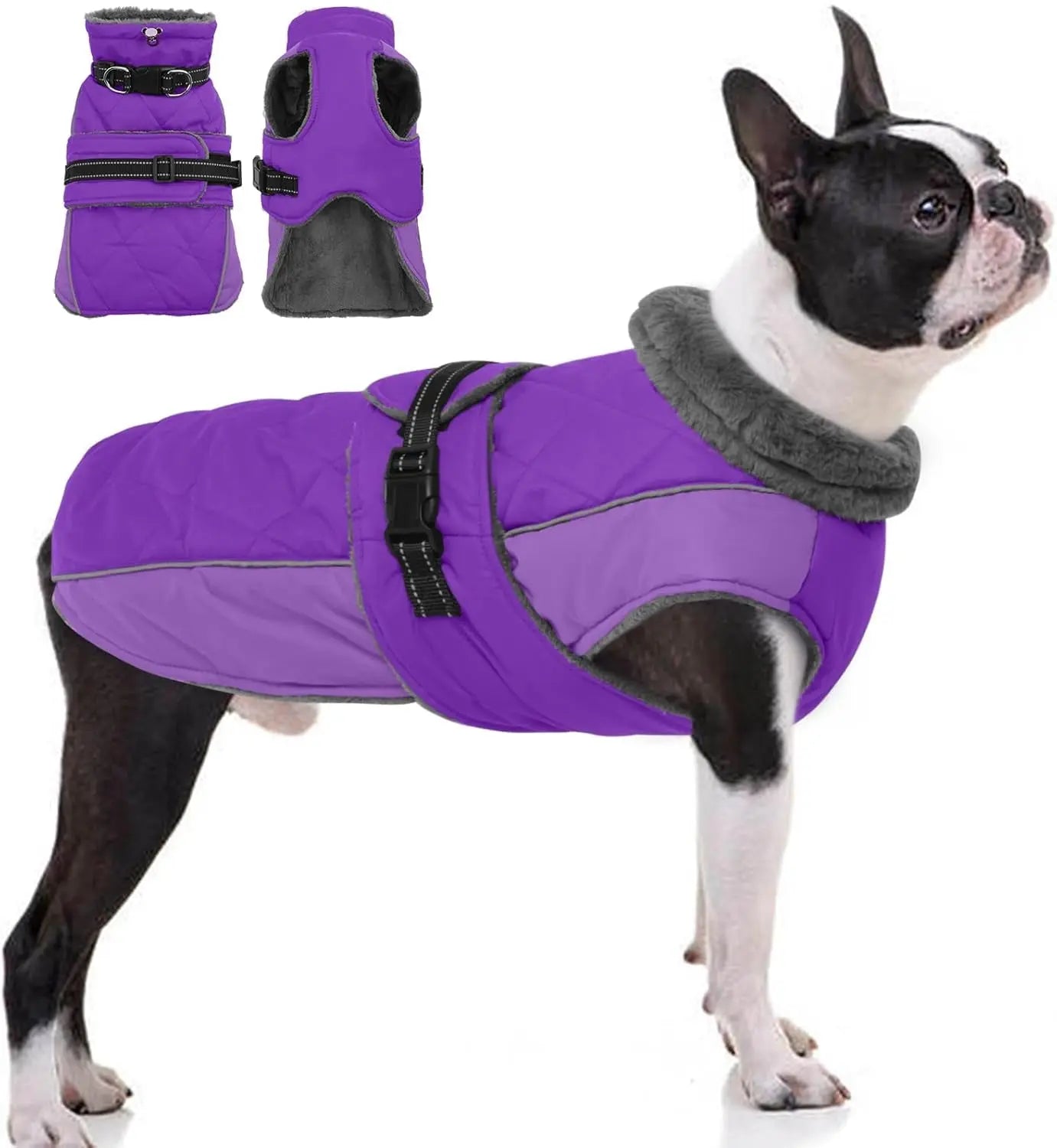 Warm Waterproof Dog Jacket Reflective Turtleneck Adjustable Coat XS–3XL