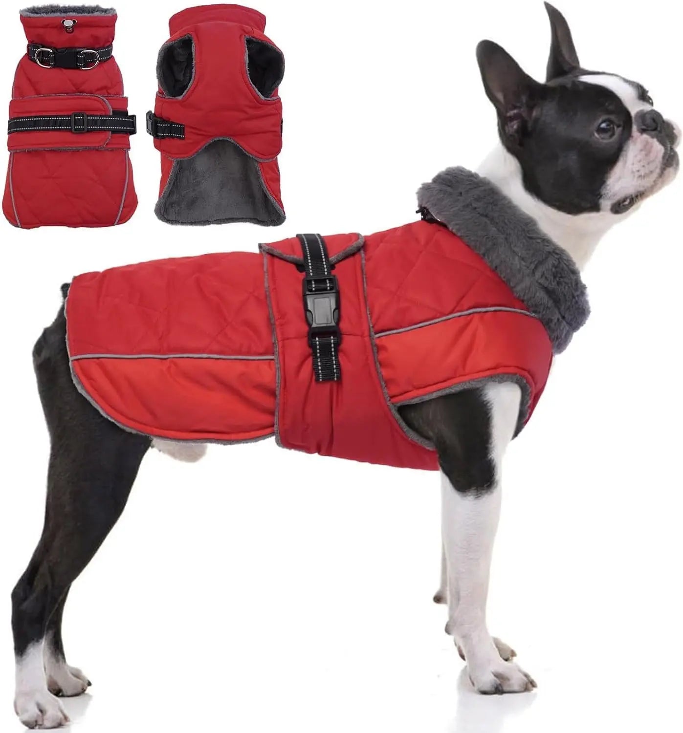 Warm Waterproof Dog Jacket Reflective Turtleneck Adjustable Coat XS–3XL