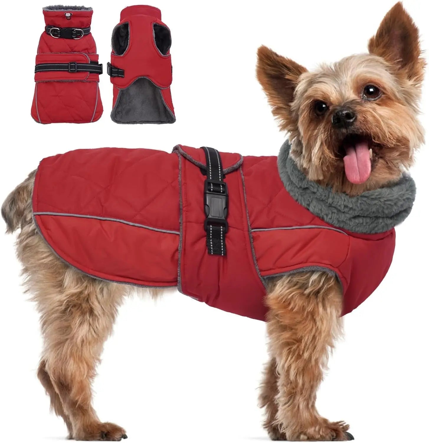 Warm Waterproof Dog Jacket Reflective Turtleneck Adjustable Coat XS–3XL