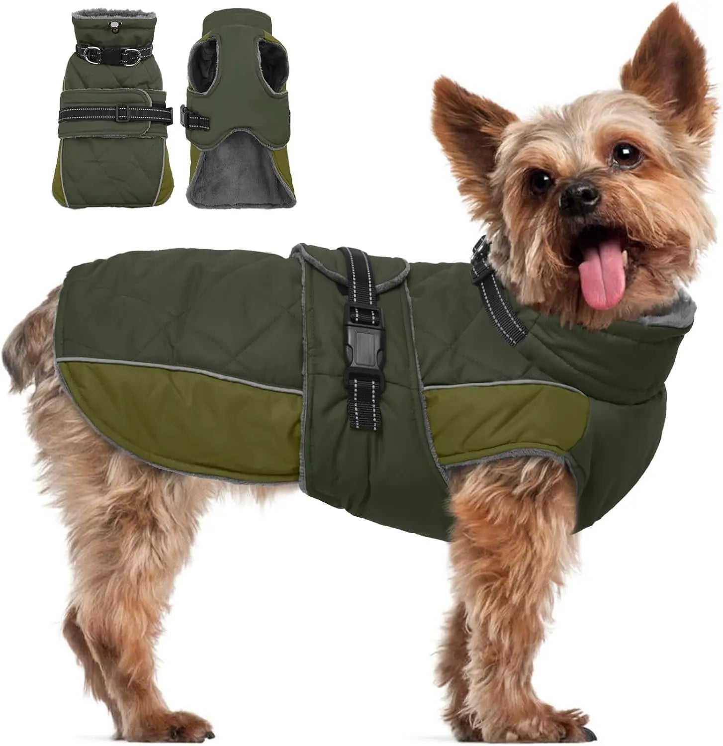 Warm Waterproof Dog Jacket Reflective Turtleneck Adjustable Coat XS–3XL
