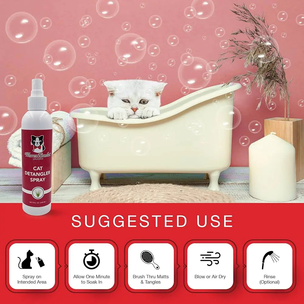 Fragrance-Free Cat Detangler Spray for Sensitive Noses