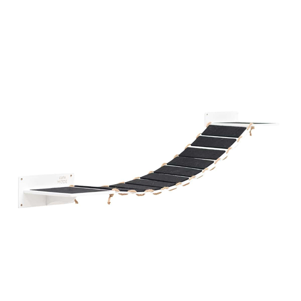 Wood Cat Walkway for Walls, 48.8" with Felt-Covered Stairs