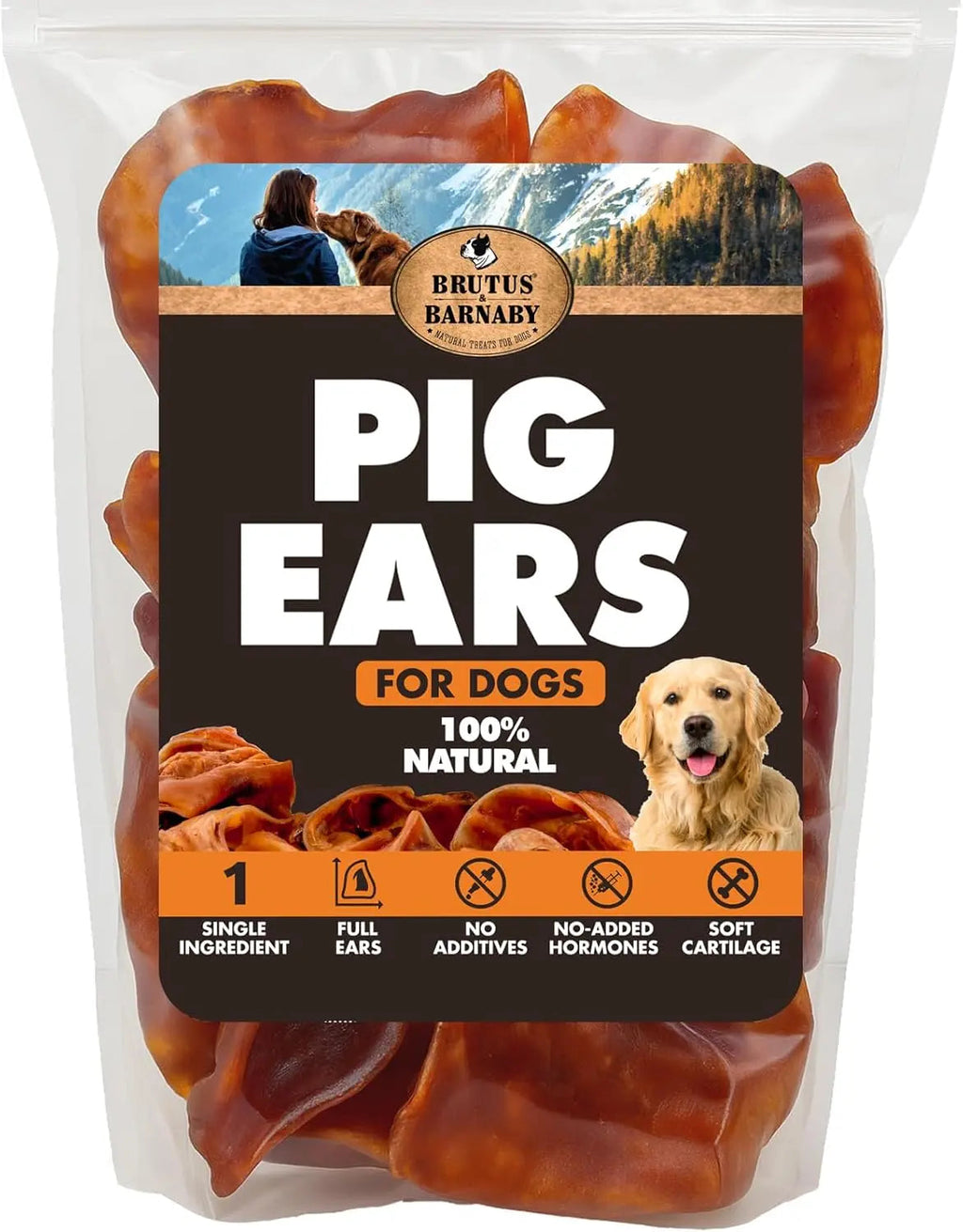 Whole Pig Ear Dog Chew – Single Ingredient, Oven-Baked