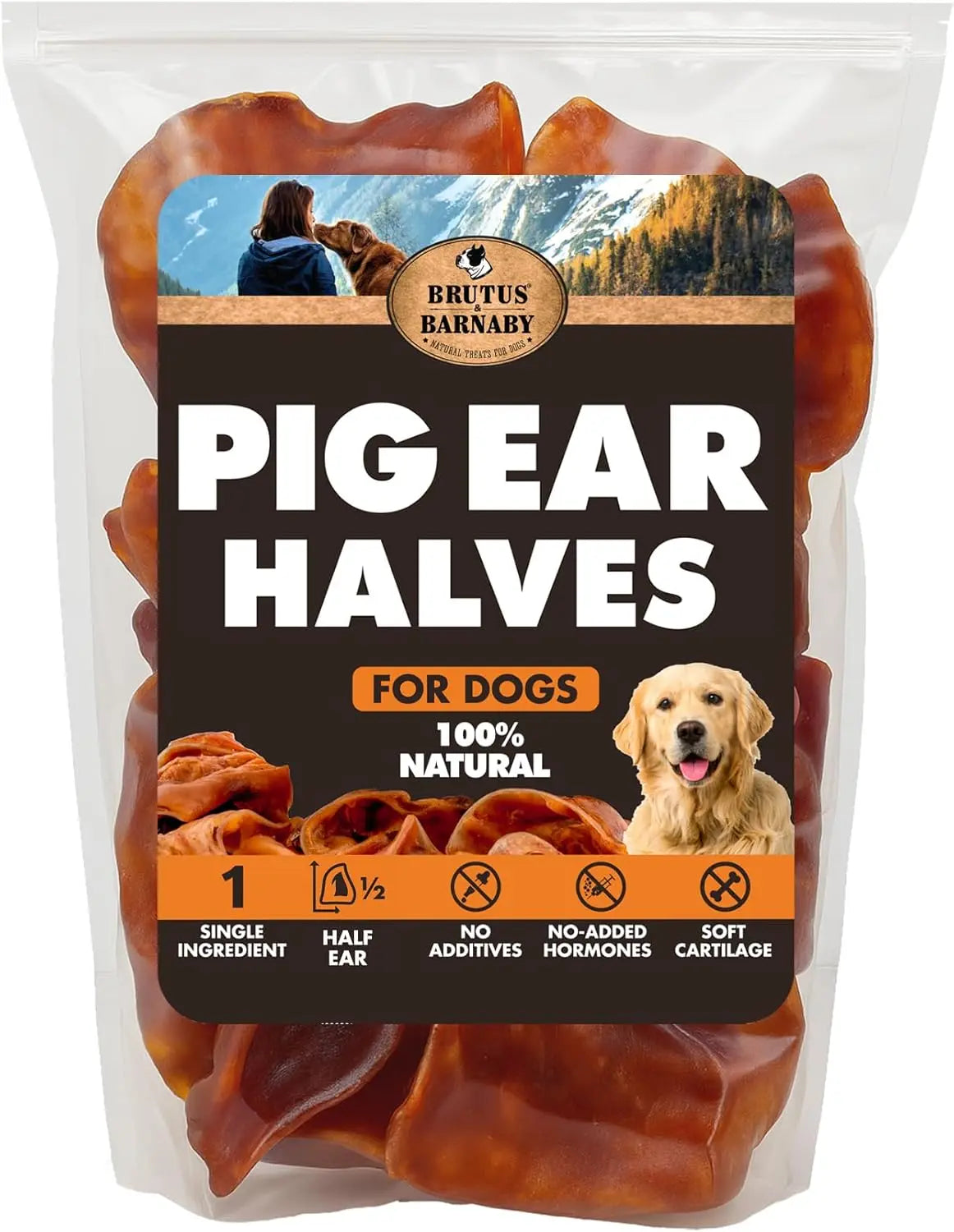 Whole Pig Ear Dog Chew – Single Ingredient, Oven-Baked