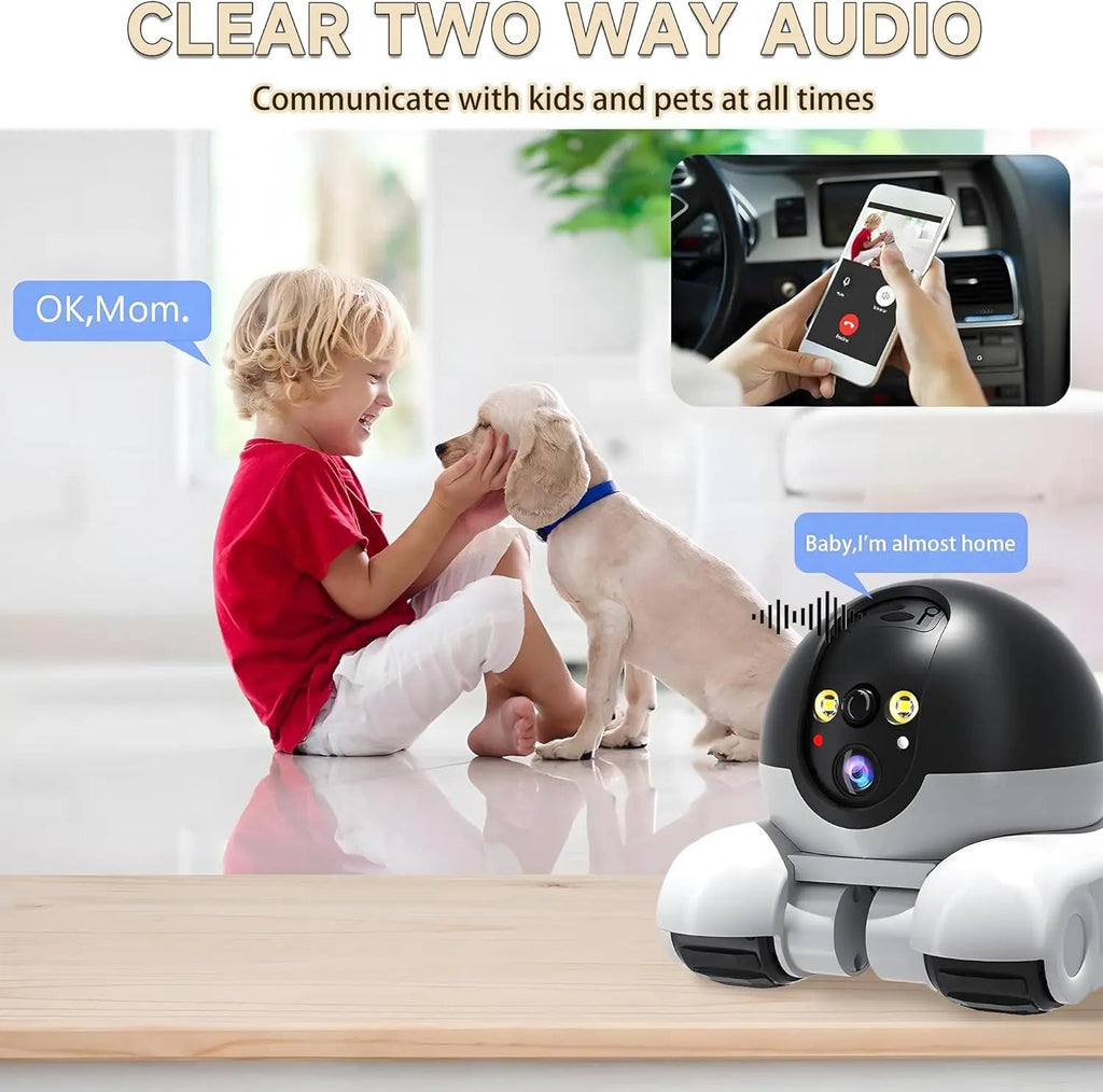 WiFi Pet Camera with Dual-Lens, Laser Play & Two-Way Audio