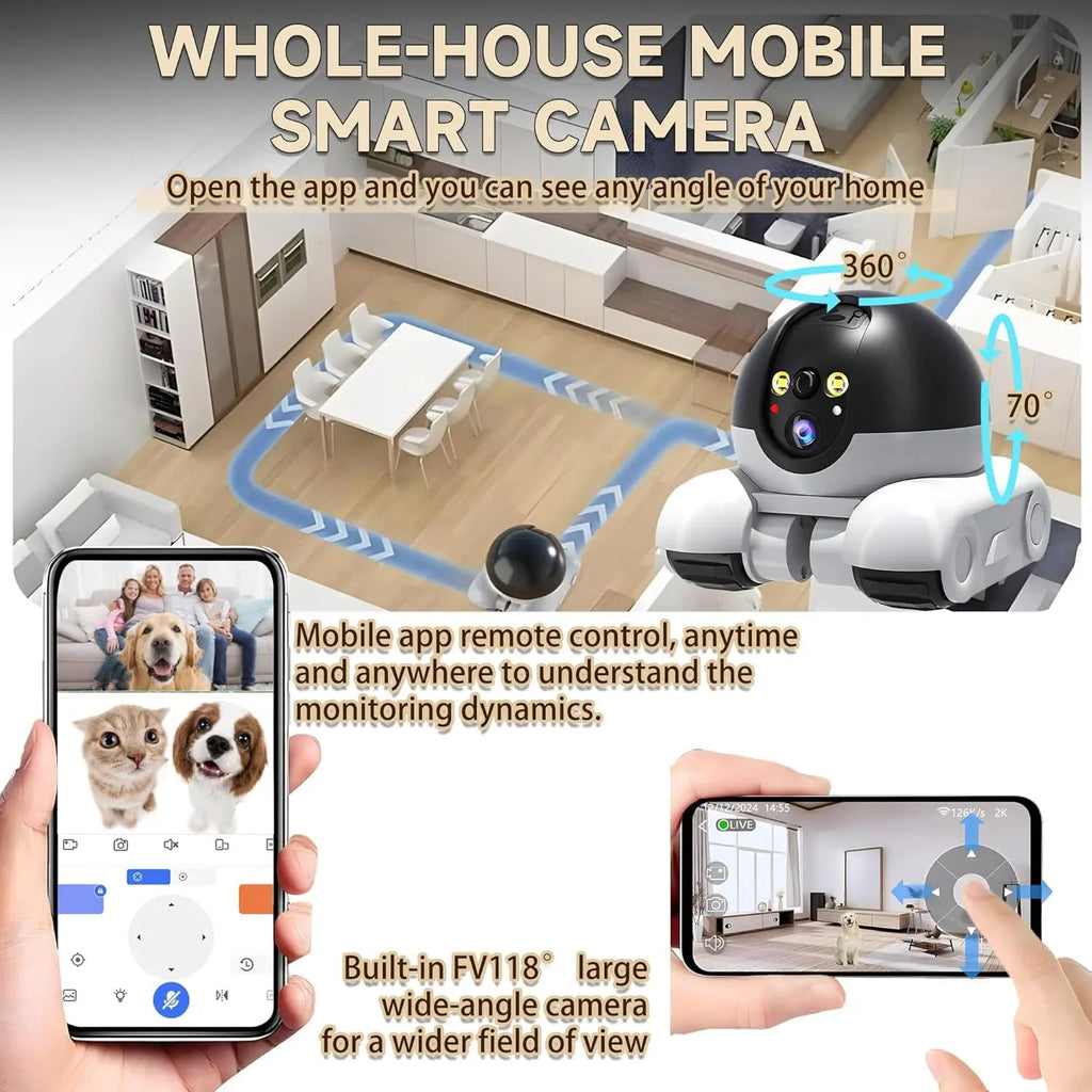 WiFi Pet Camera with Dual-Lens, Laser Play & Two-Way Audio