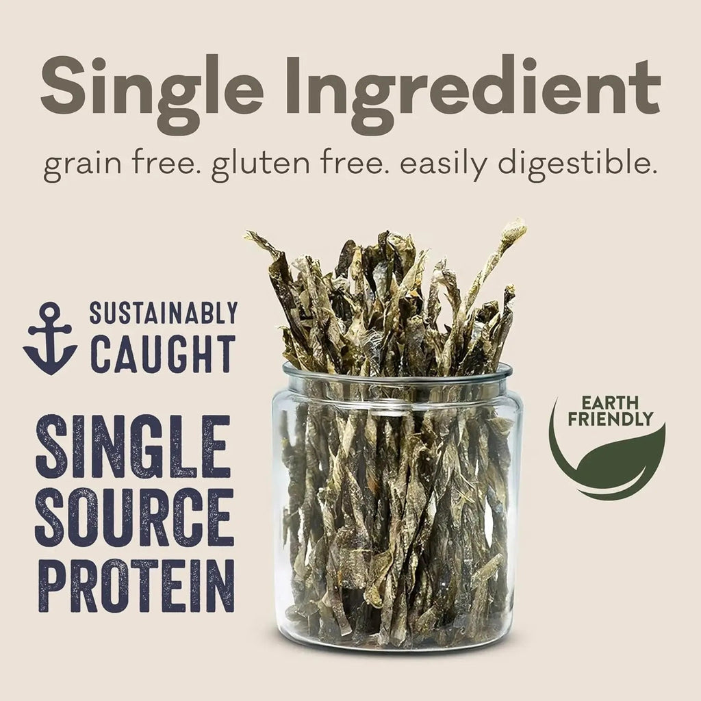 Wild-Caught Cod Skins Dog Treats – Single Ingredient, Grain-Free