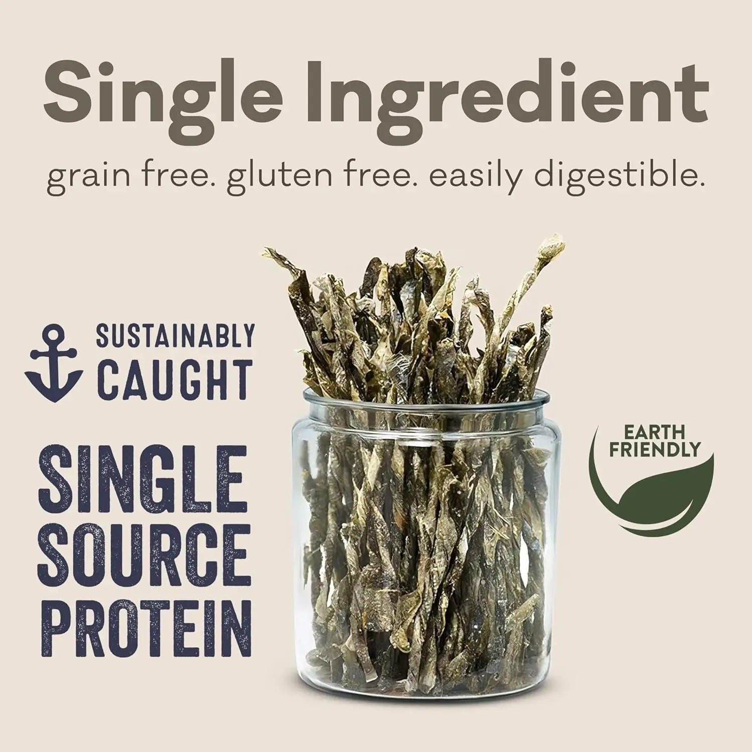 Wild-Caught Cod Skins Dog Treats – Single Ingredient, Grain-Free