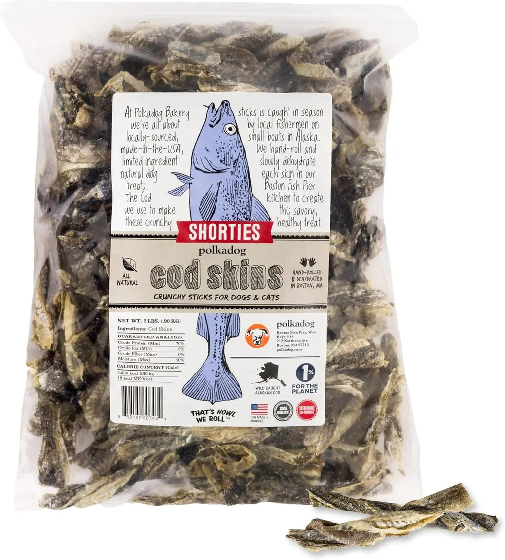 Wild-Caught Cod Skins Dog Treats – Single Ingredient, Grain-Free